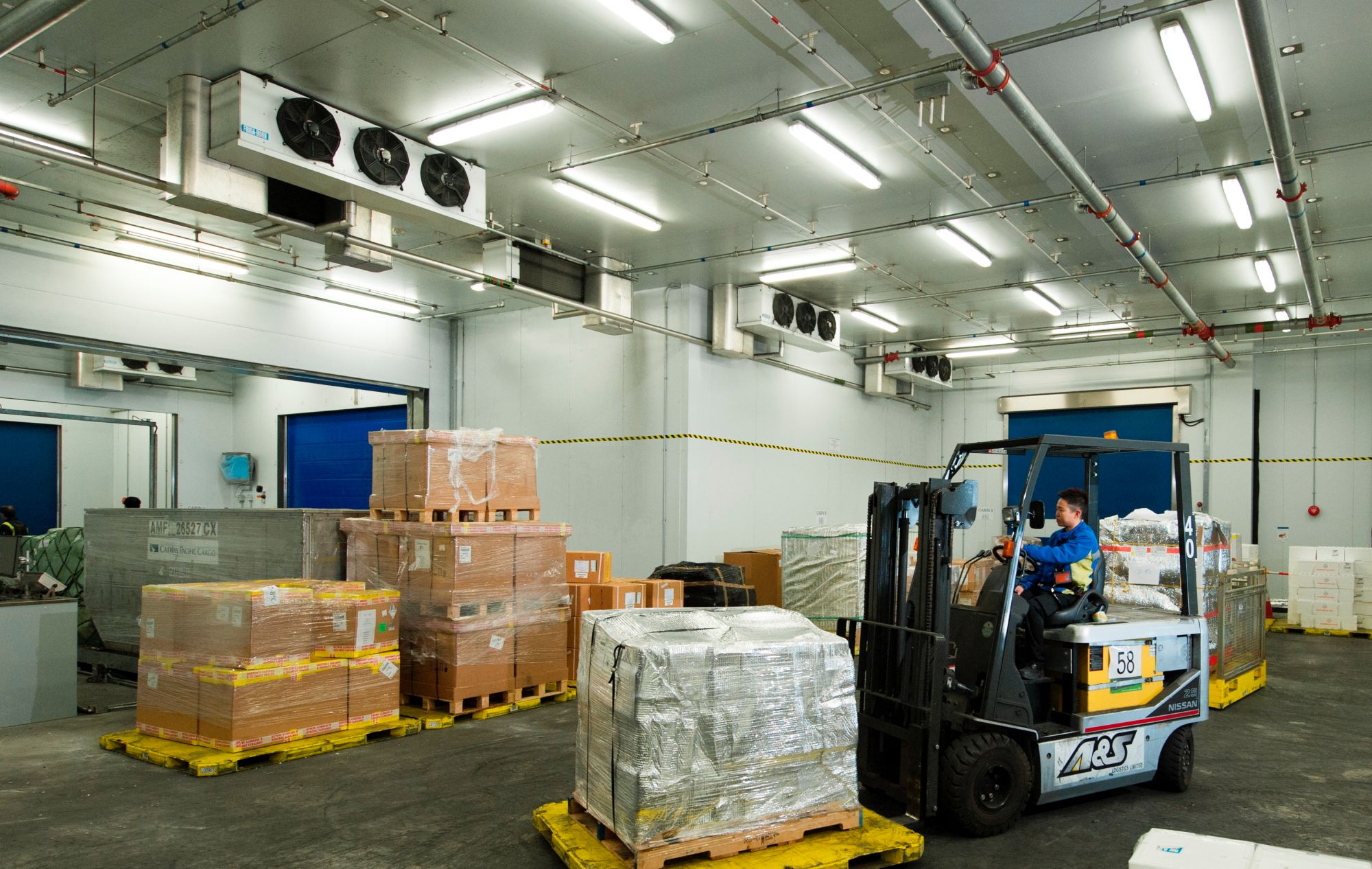 Cathay Pacific Cargo Terminal cold room for pharma shipments