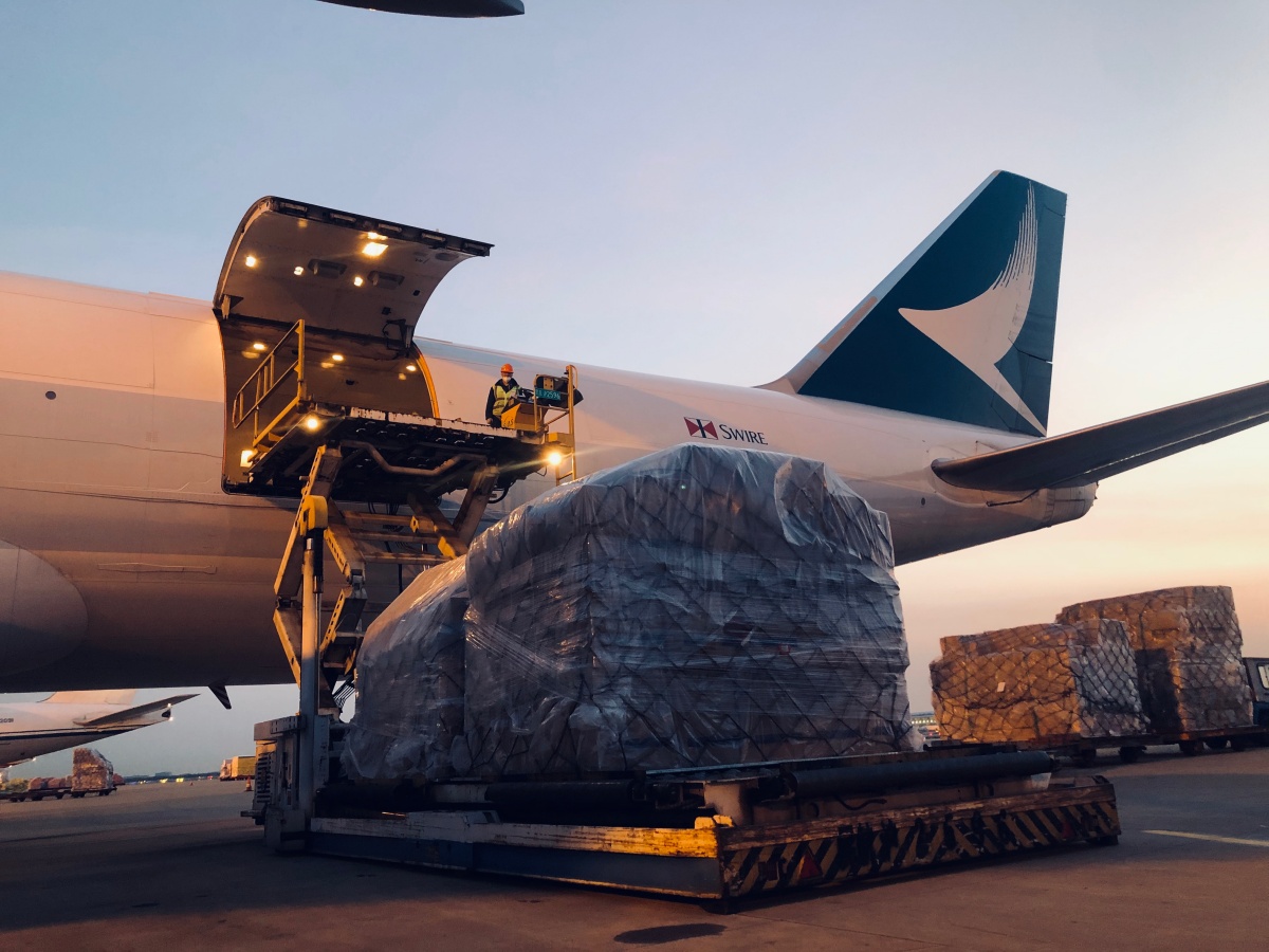 Loading a Cathay Pacific Boeing 747 for cargo charters