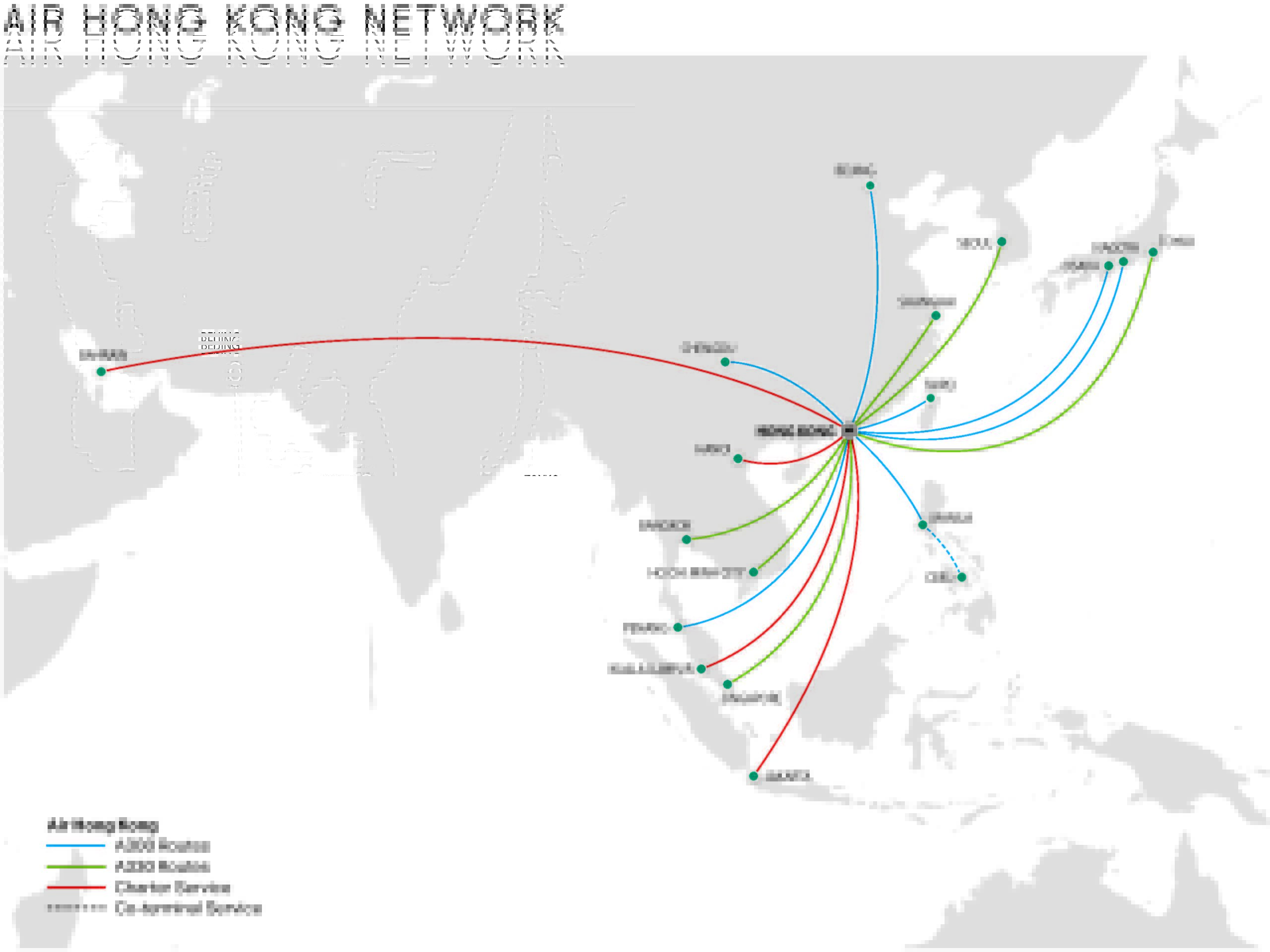 Air Hong Kong network map as of Sep 2022