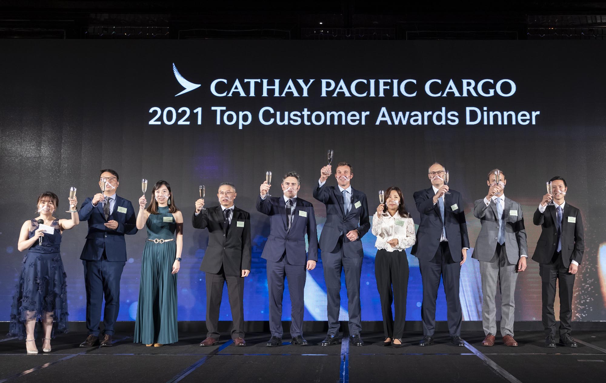 Cathay Pacific Cargo senior leadership at the 2021 Top Customer Awards Dinner